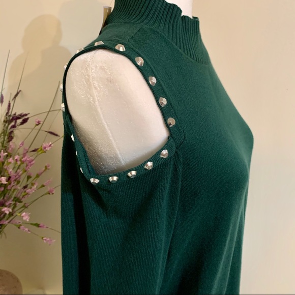 Michael Kors Silver Studded Cold Shoulder Top - Picture 4 of 8